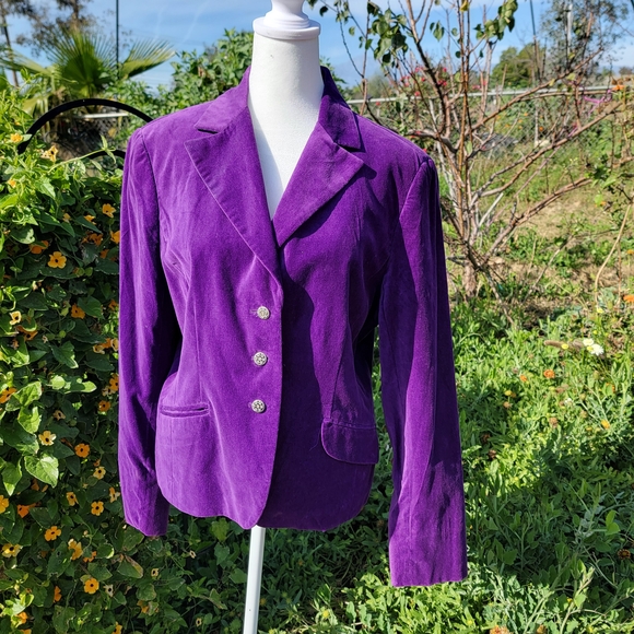 Vintage Upcycled Purple Blazer Disney Princess Back Patch Arirl Cinderella 14 L - Picture 4 of 5